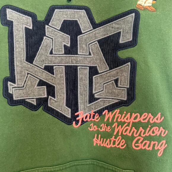 Hustle Gang hoodie embroidered green white bear Small - Picture 2 of 8